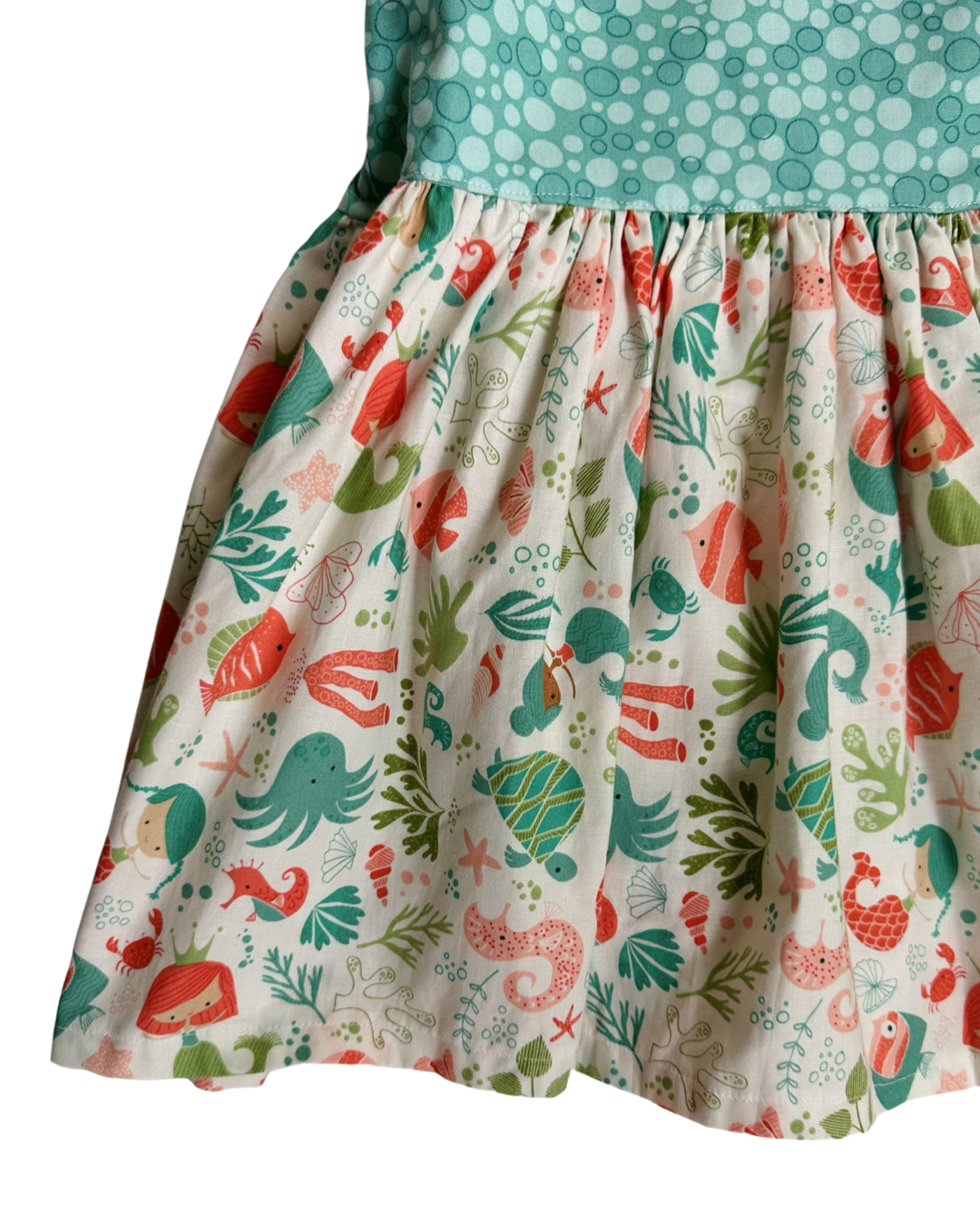 12M-18M Baby Girl Boutique Mermaid Sea Teal / Coral Dress