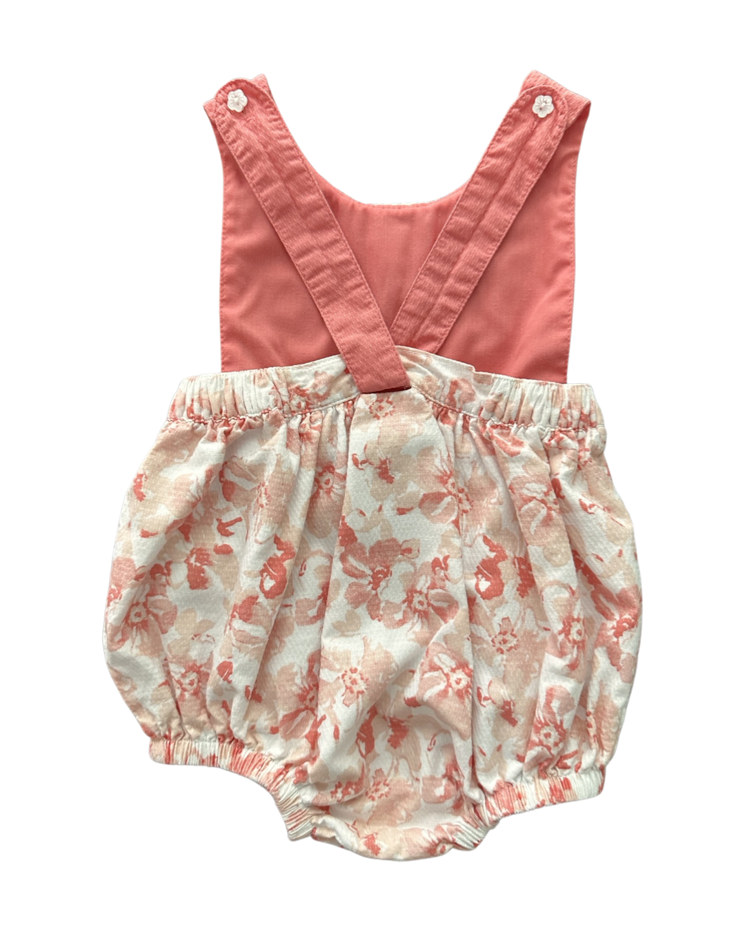 3-6M Baby Girl Maggie & Zoe Coral Pink Floral Sunsuit Bubble