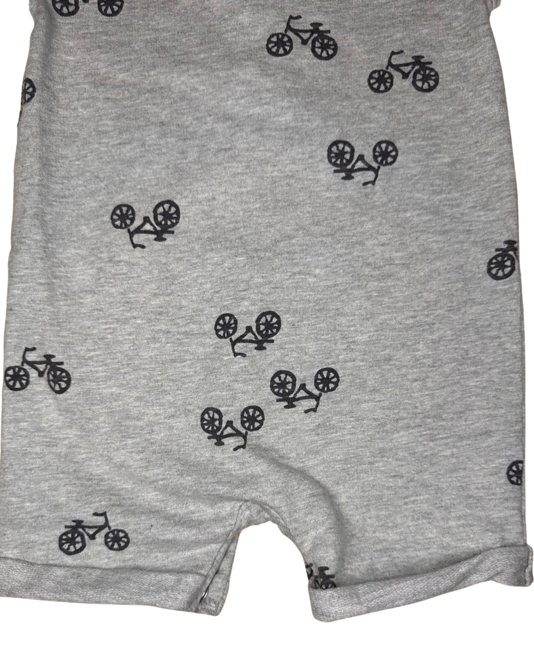 3-6M Baby Boy Modern Moments Gray Bicycle Romper