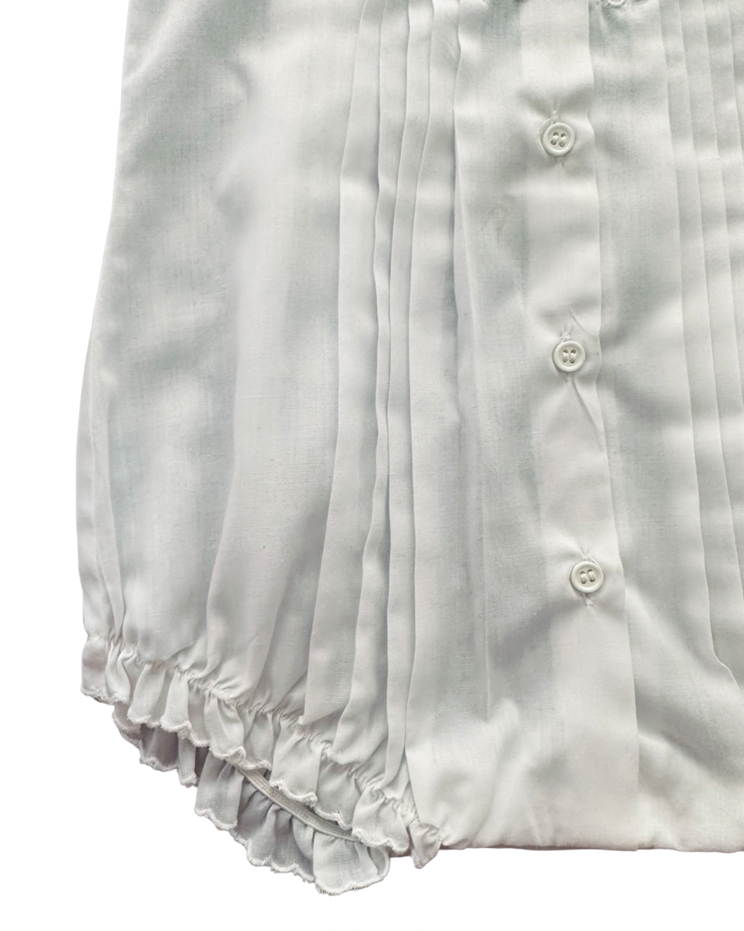 3-6M Baby Girl White Vintage Hand Embroidered Bubble