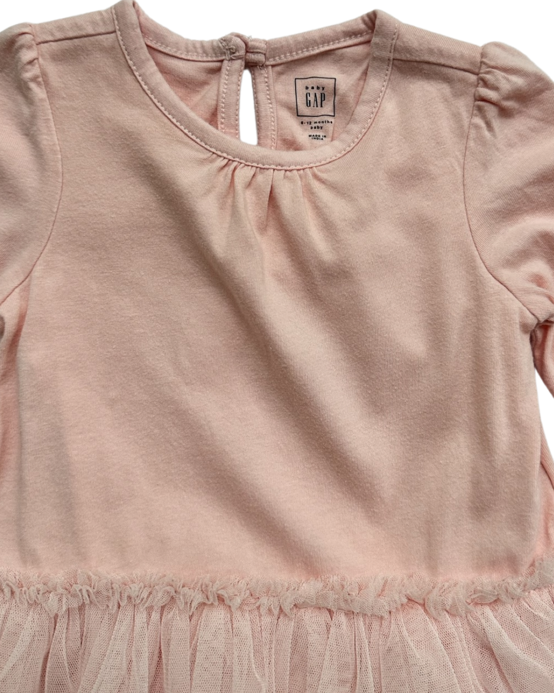 6-12M Baby Girl Baby Gap Pink Ballerina Tutu Long Sleeve Onesie Dress
