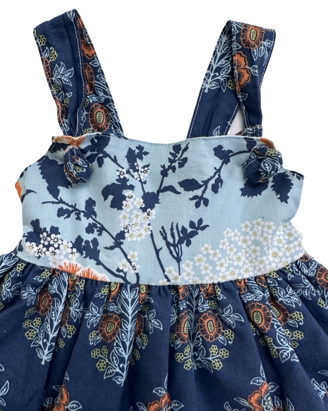 12M-18M Baby Girl Cheeky Plum Boutique Blue Floral Dress
