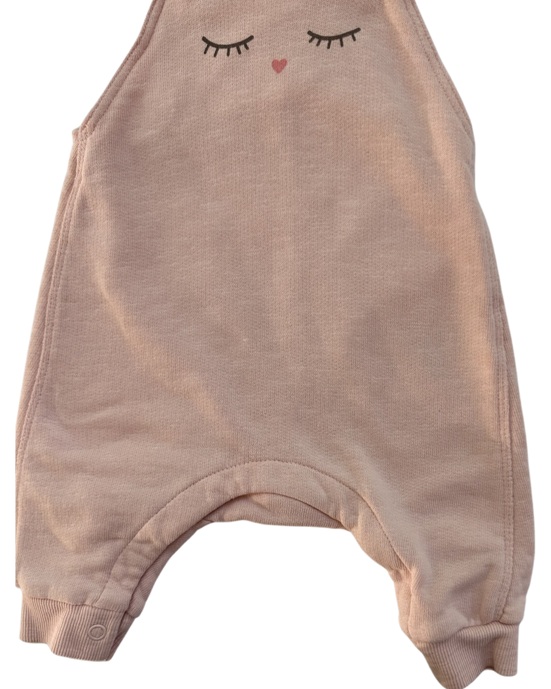 0-3M Baby Girl H&M Pink Kitty Overall Romper