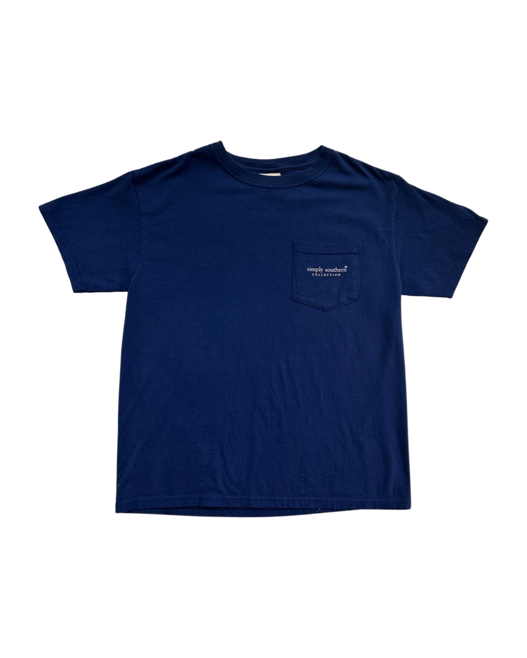 Youth Girls Size 8/10 Medium Simply Southern Sweet Land Of Liberty Patriotic Navy T-shirt