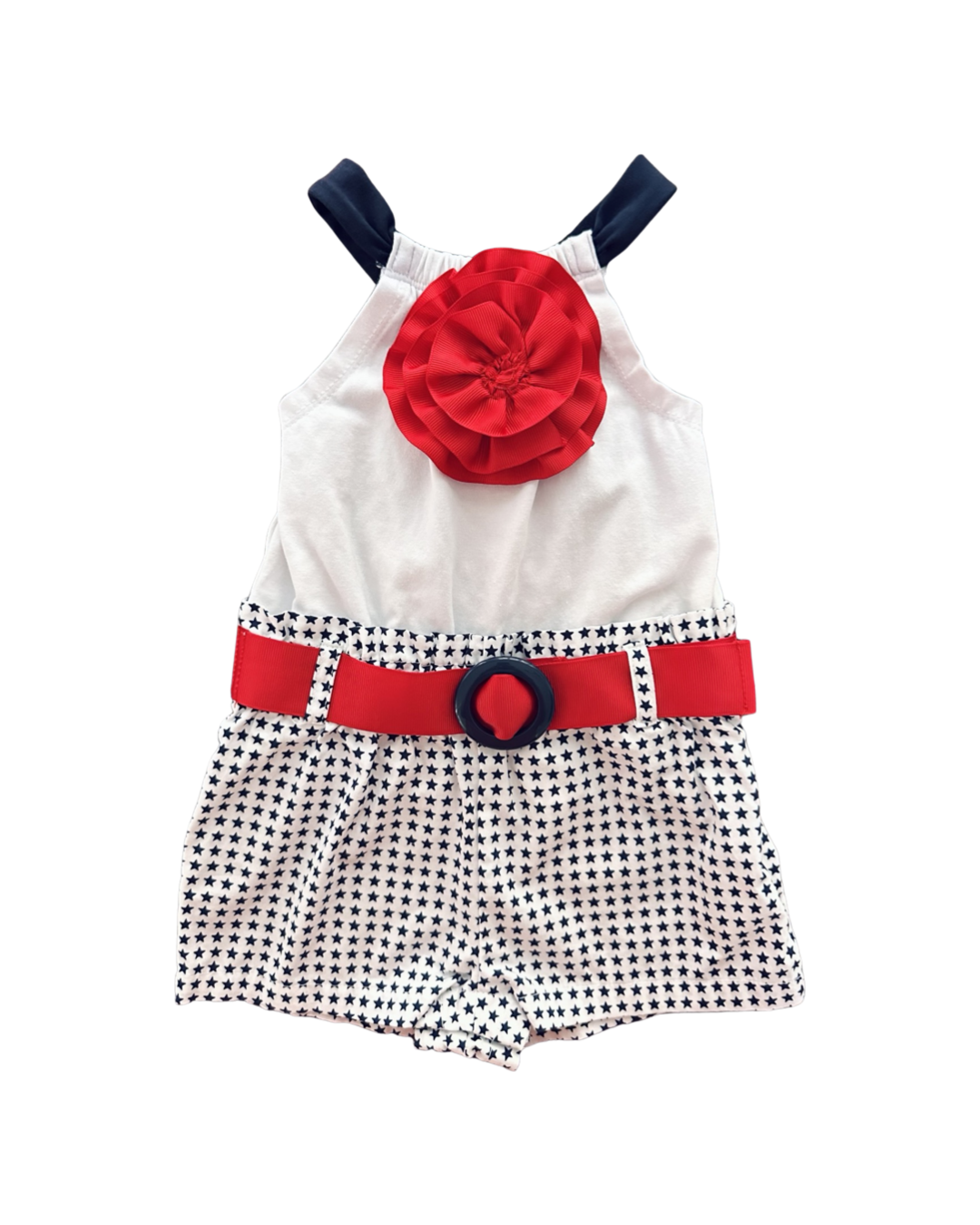 12M Baby Girl Savannah American Patriotic Romper