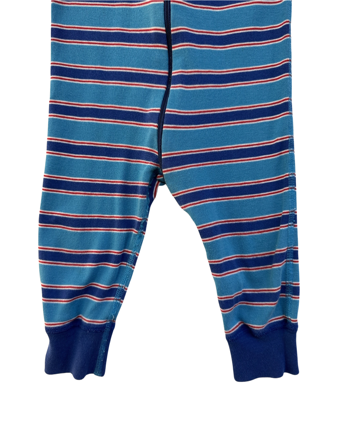 9M-18M Baby Boy Hanna Andersson Organic Cotton Blue Striped Zippered Sleeper PJs
