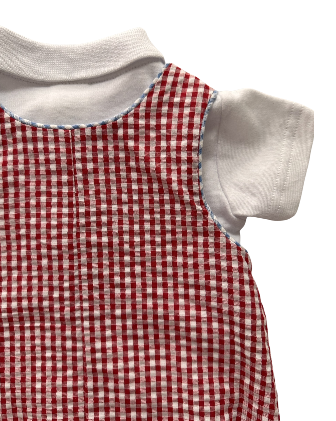 6-9M Baby Boy Starting Out Red Gingham Bubble w/ White Shirt
