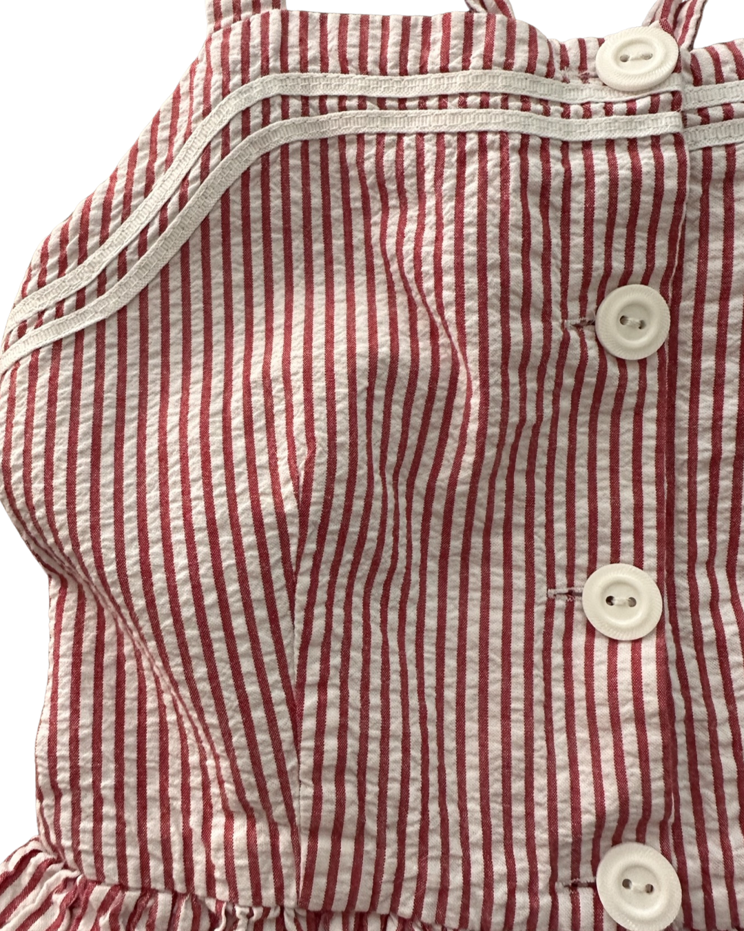 Youth Girls Size 10 Ralph Lauren Polo Red Striped Seersucker Dress