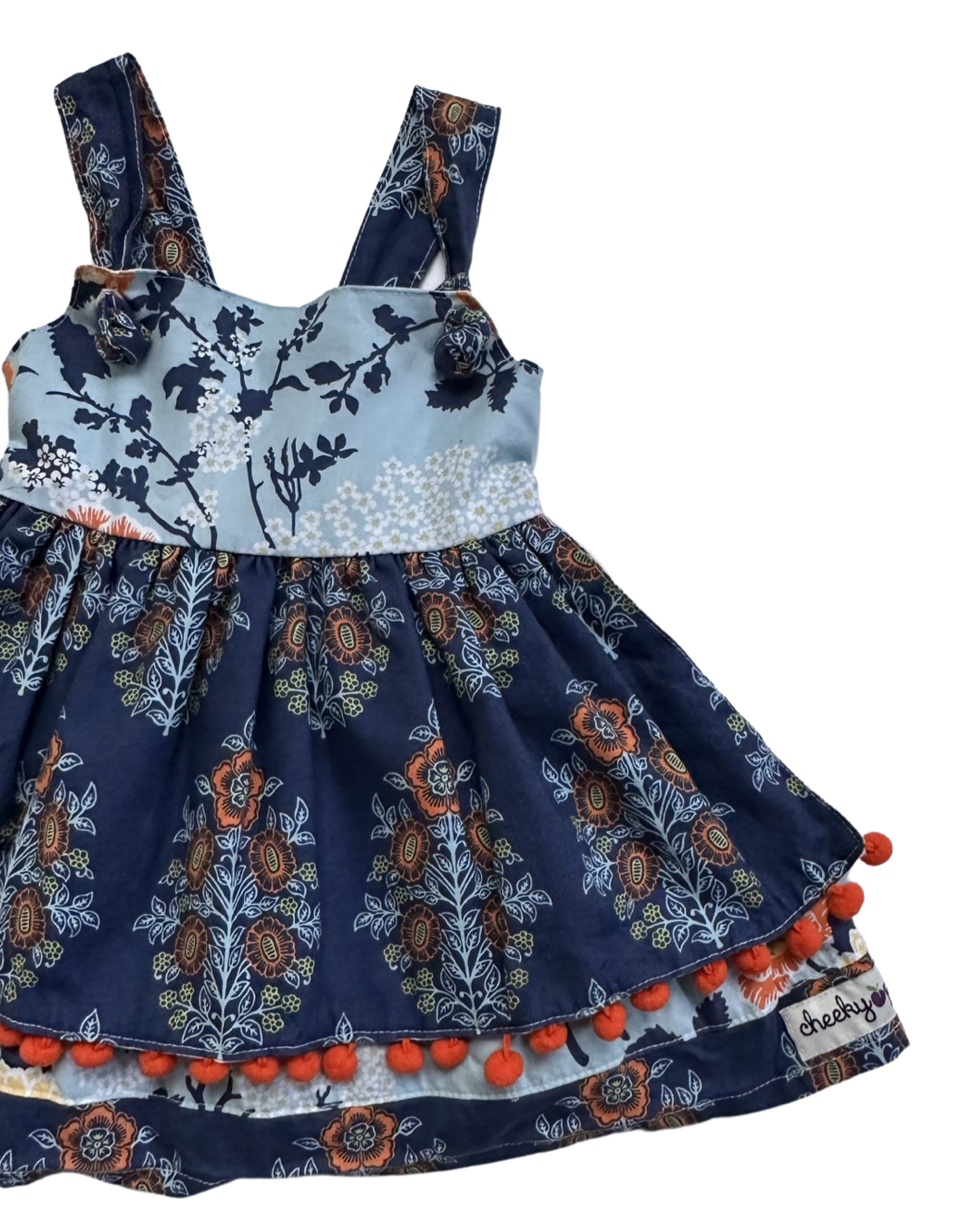 12M-18M Baby Girl Cheeky Plum Boutique Blue Floral Dress