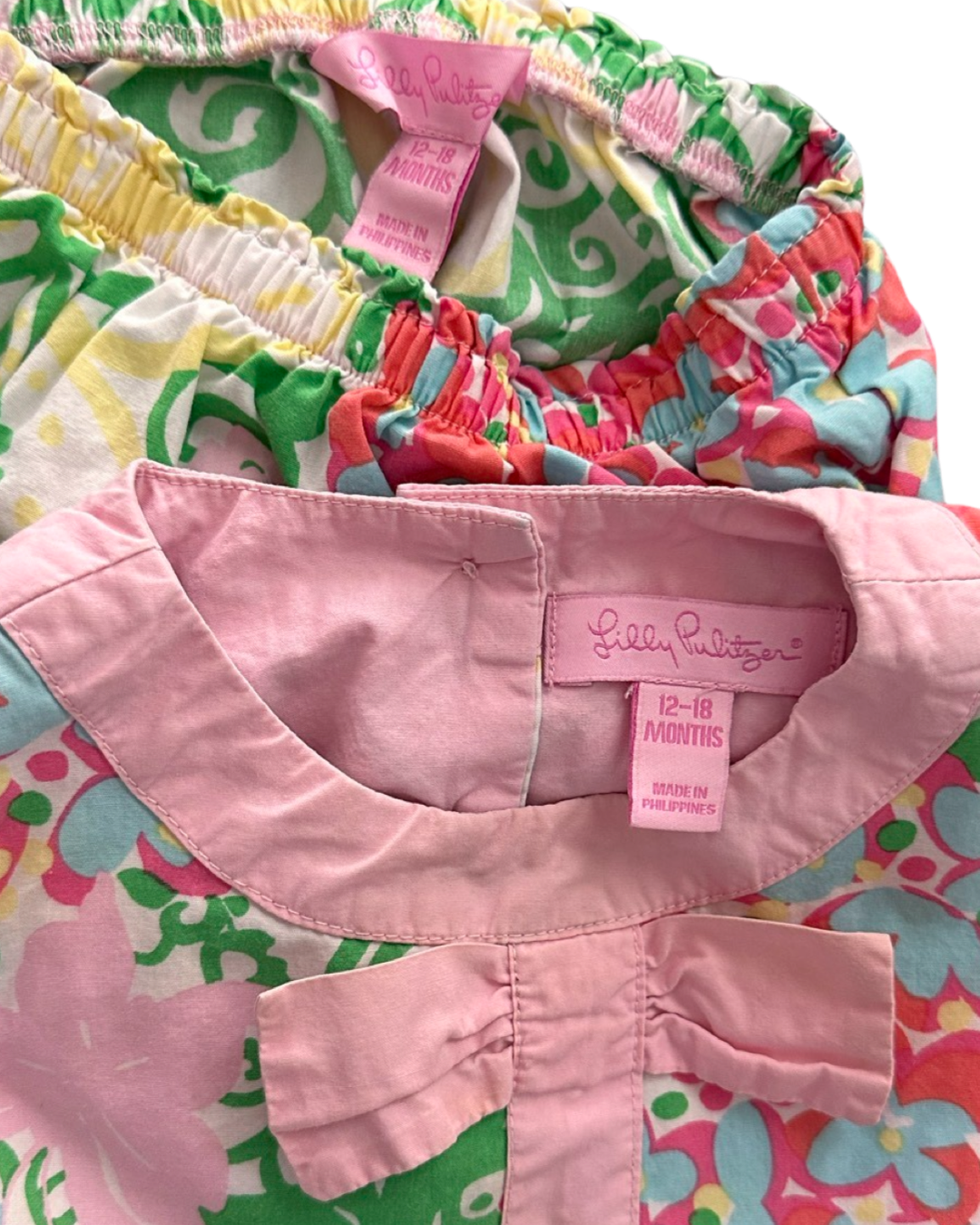 12M-18M Baby Girl Lilly Pulitzer Butterfly and Pink Floral Dress & Bloomers