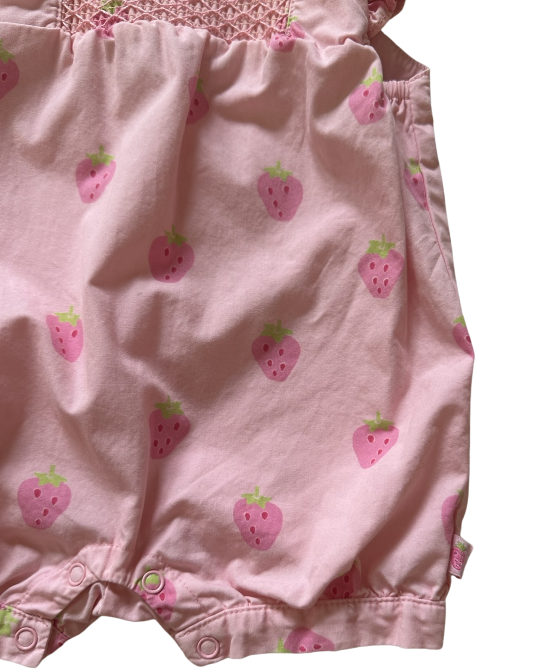 0-3M Baby Girl Gymboree Pink Strawberry Smocked Bubble Romper