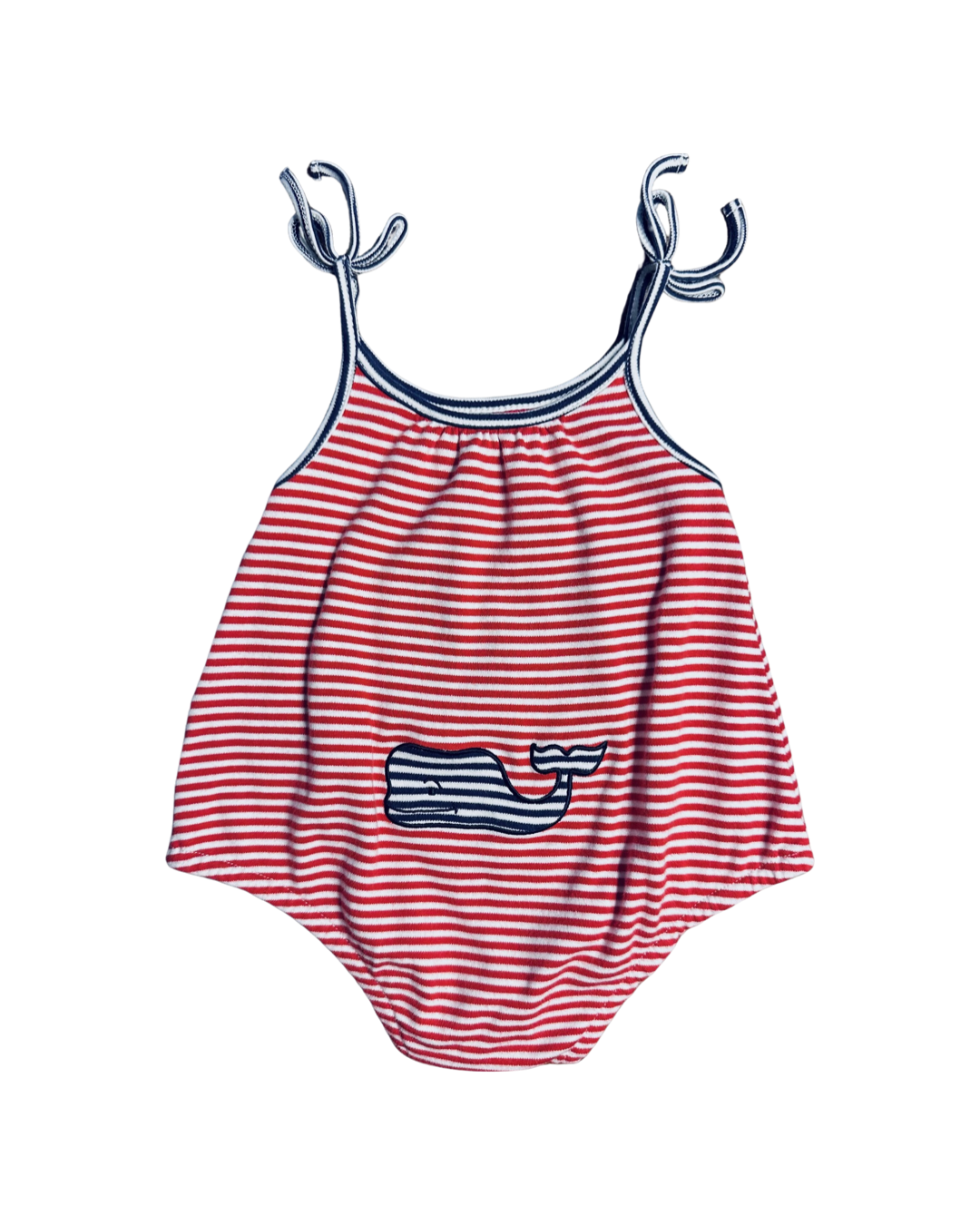 3-6M Baby Boy / Girl Vineyard Vines Red & White Striped Whale Bubble