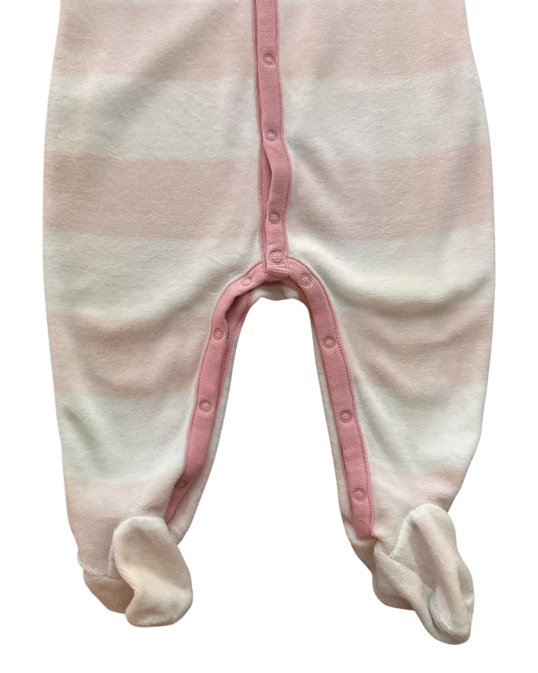 6-9M Baby Girl Baby Gap Pink and White Striped Terry Sleeper