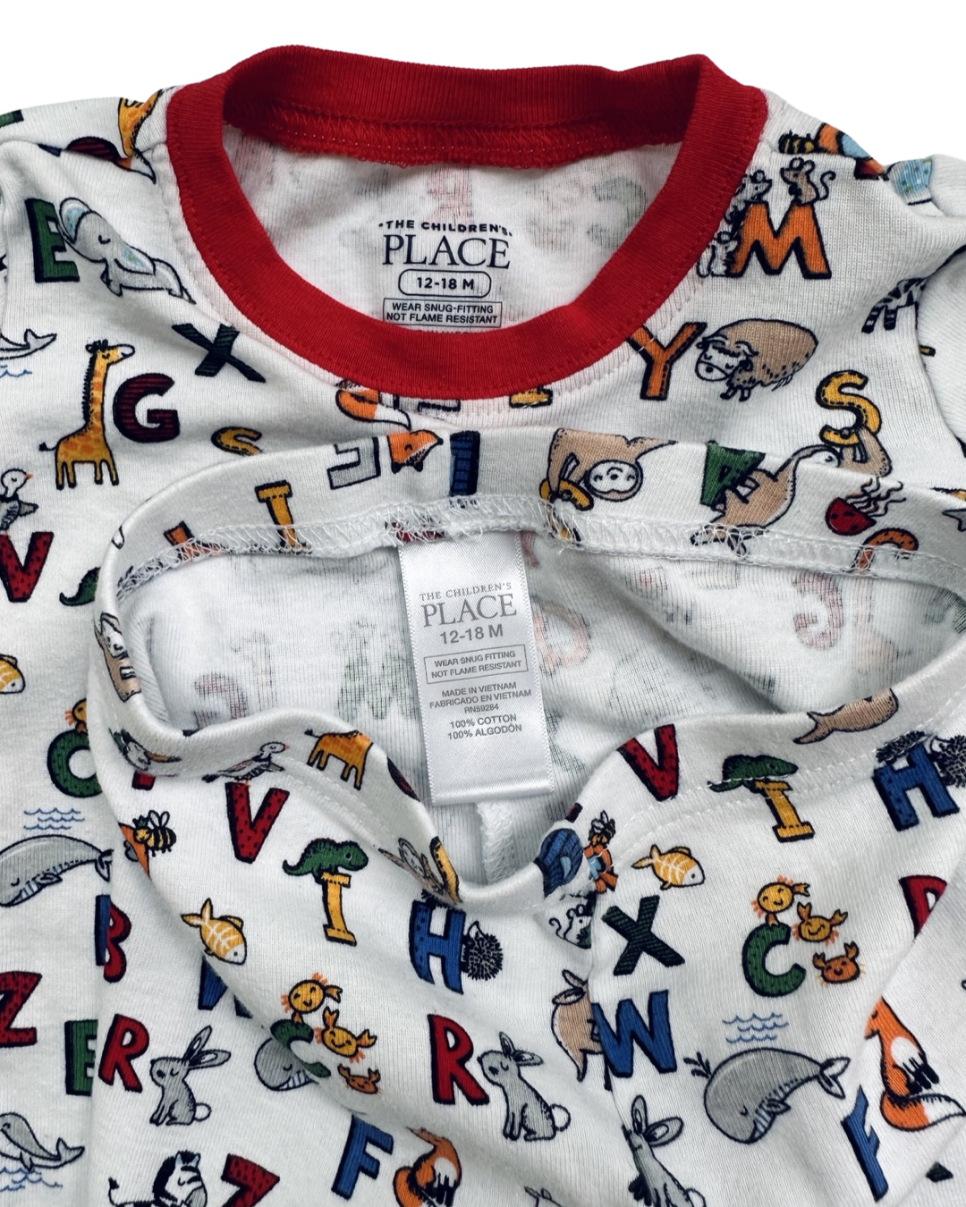 12-18M Baby Boy / Girl Children’s Place ABC Animal PJ Set