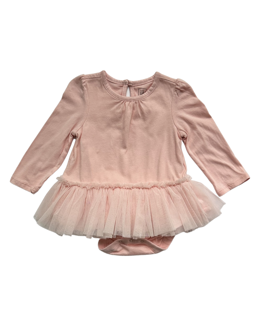 6-12M Baby Girl Baby Gap Pink Ballerina Tutu Long Sleeve Onesie Dress