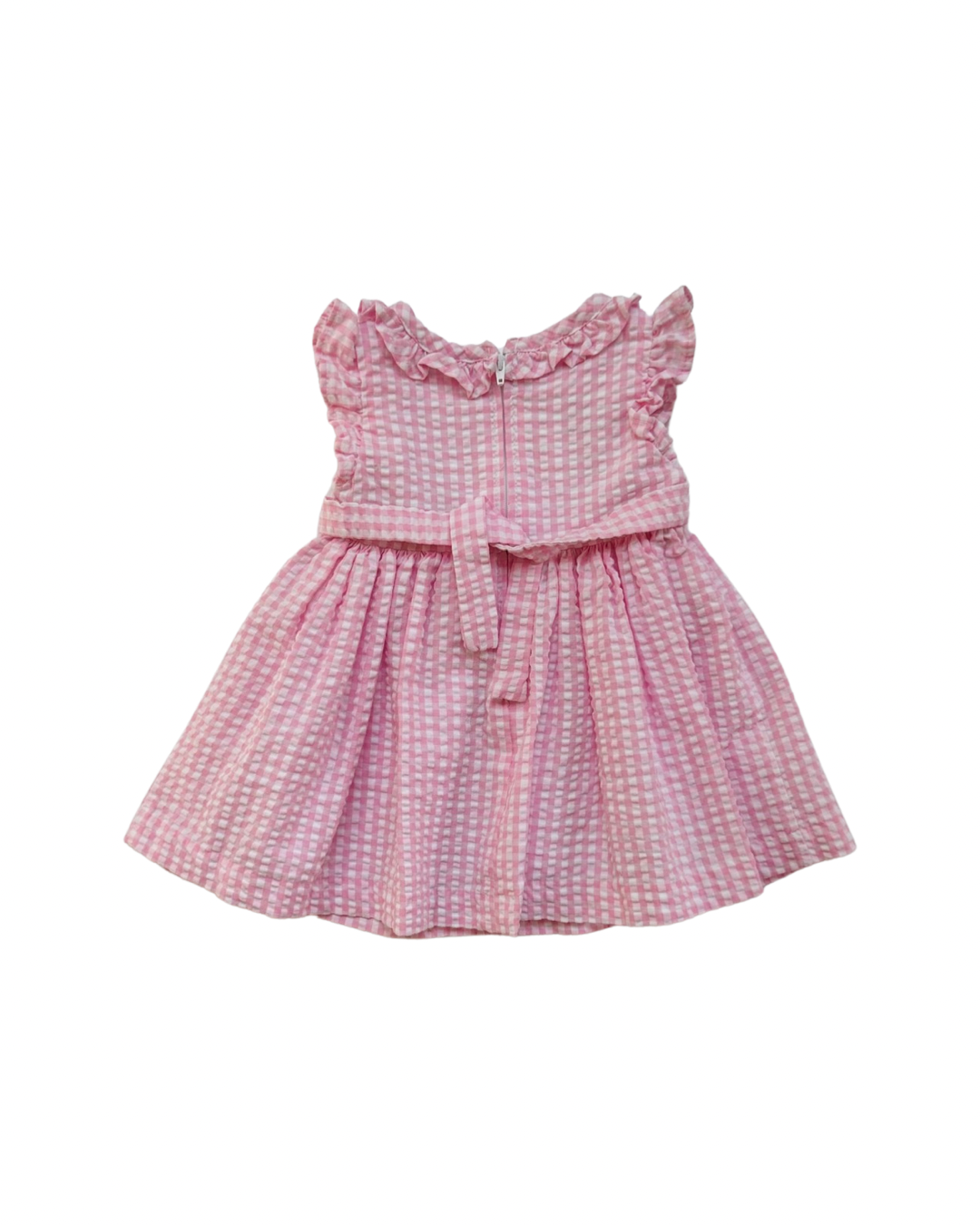 6-9M Baby Girl Pink Gingham Bonnie Baby Smocked Floral Dress with Bloomers