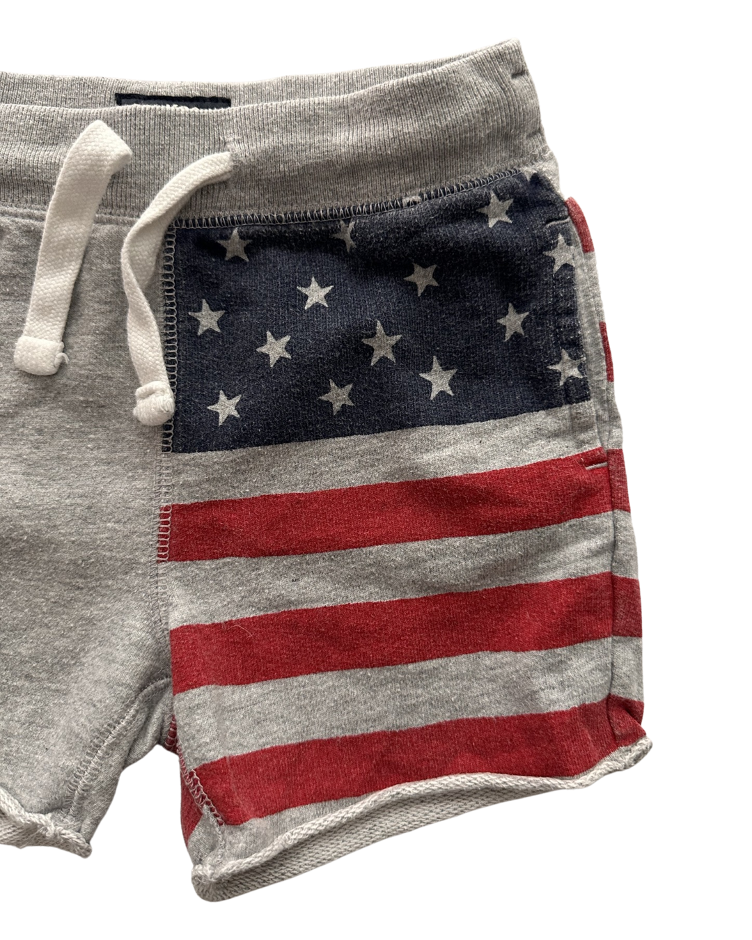 18M-24M Baby Boy American Flag Shorts and Old Navy Red Tank Top