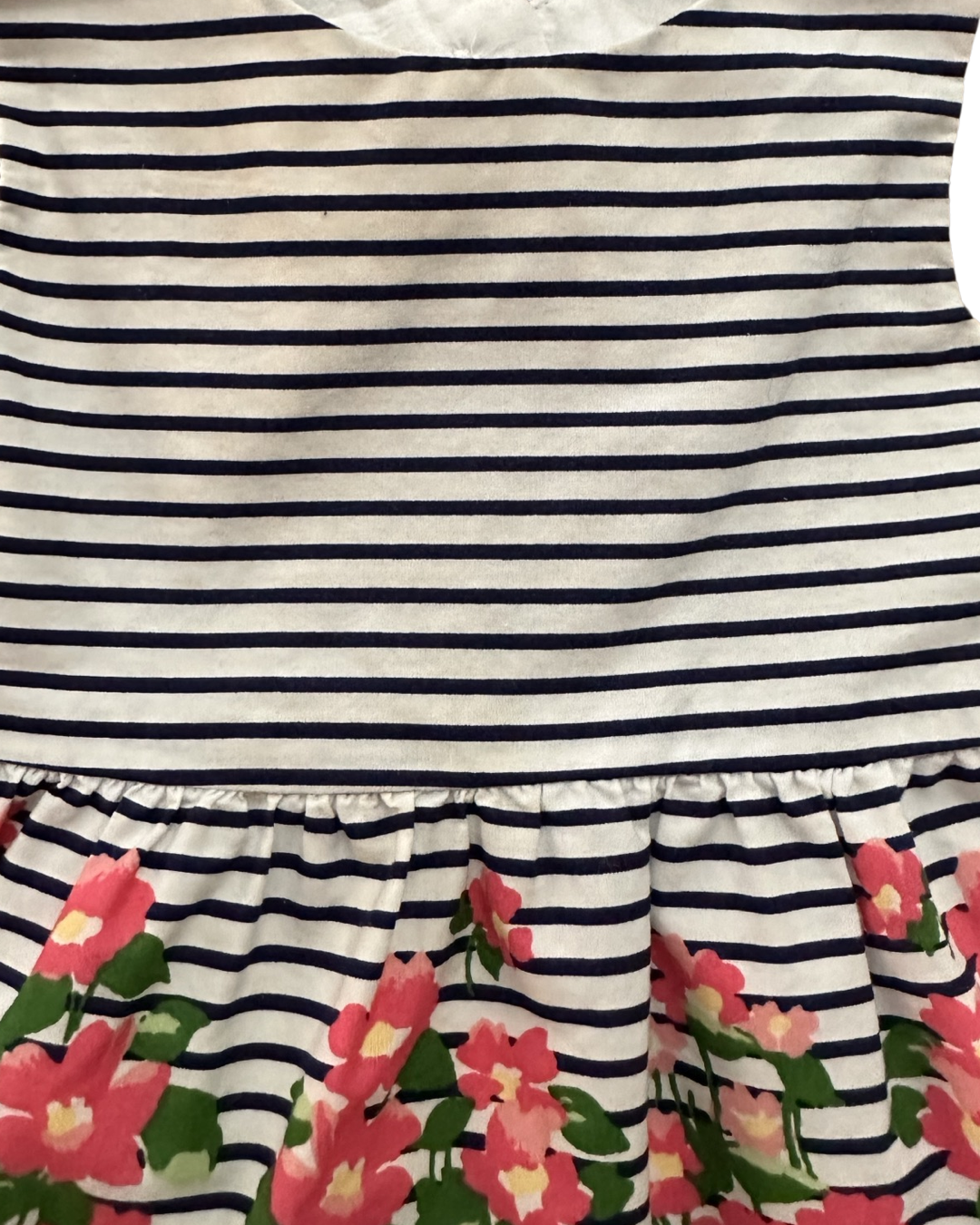 12M-18M Baby Girl Janie & Jack Navy White Striped Pink Floral Top with Matching Bloomers