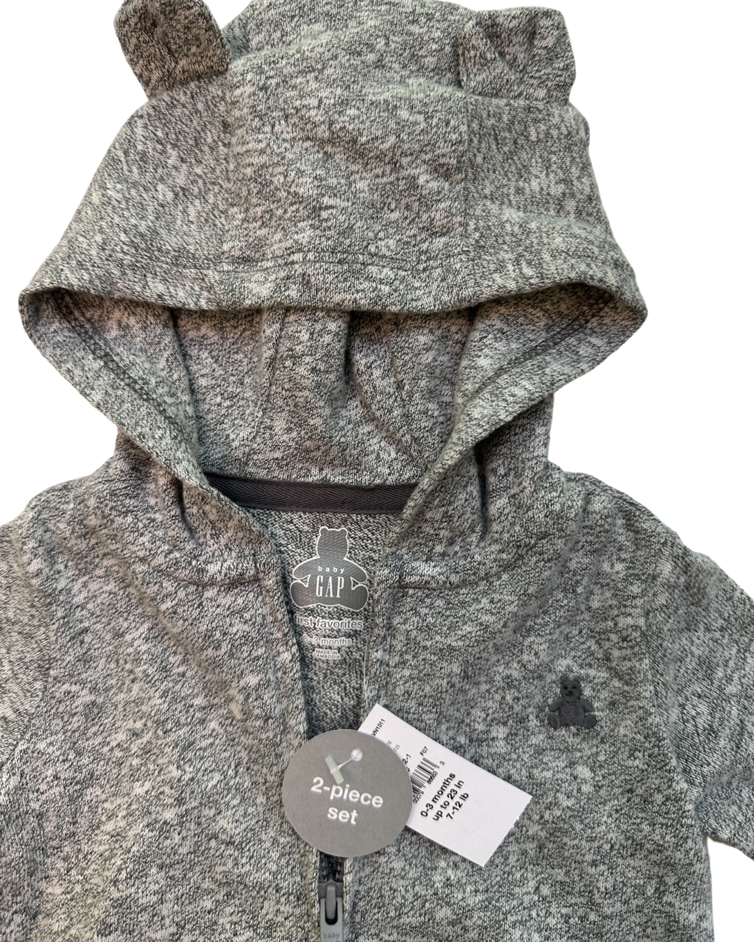 0-3M Baby Boy Baby Gap Gray 2pc Jogger Set