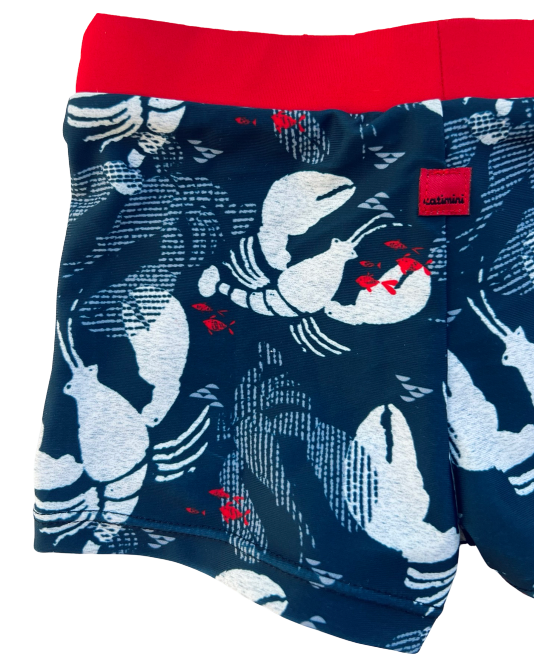 2T Toddler Boy Catamini Navy Lobster Euro Swim Shorts