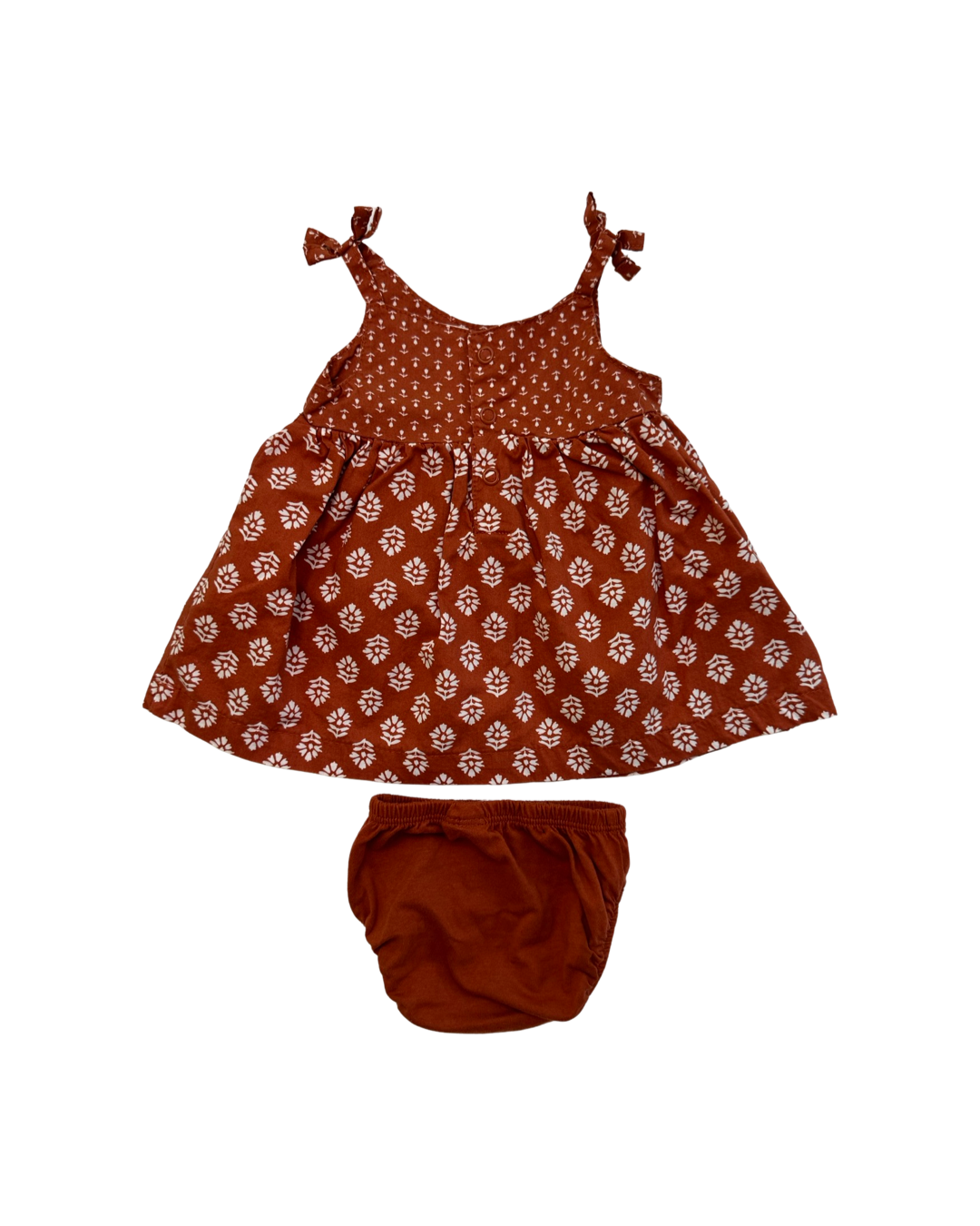 Newborn Baby Girl Carters Pumpkin Spice Colored Dress w/ Bloomers