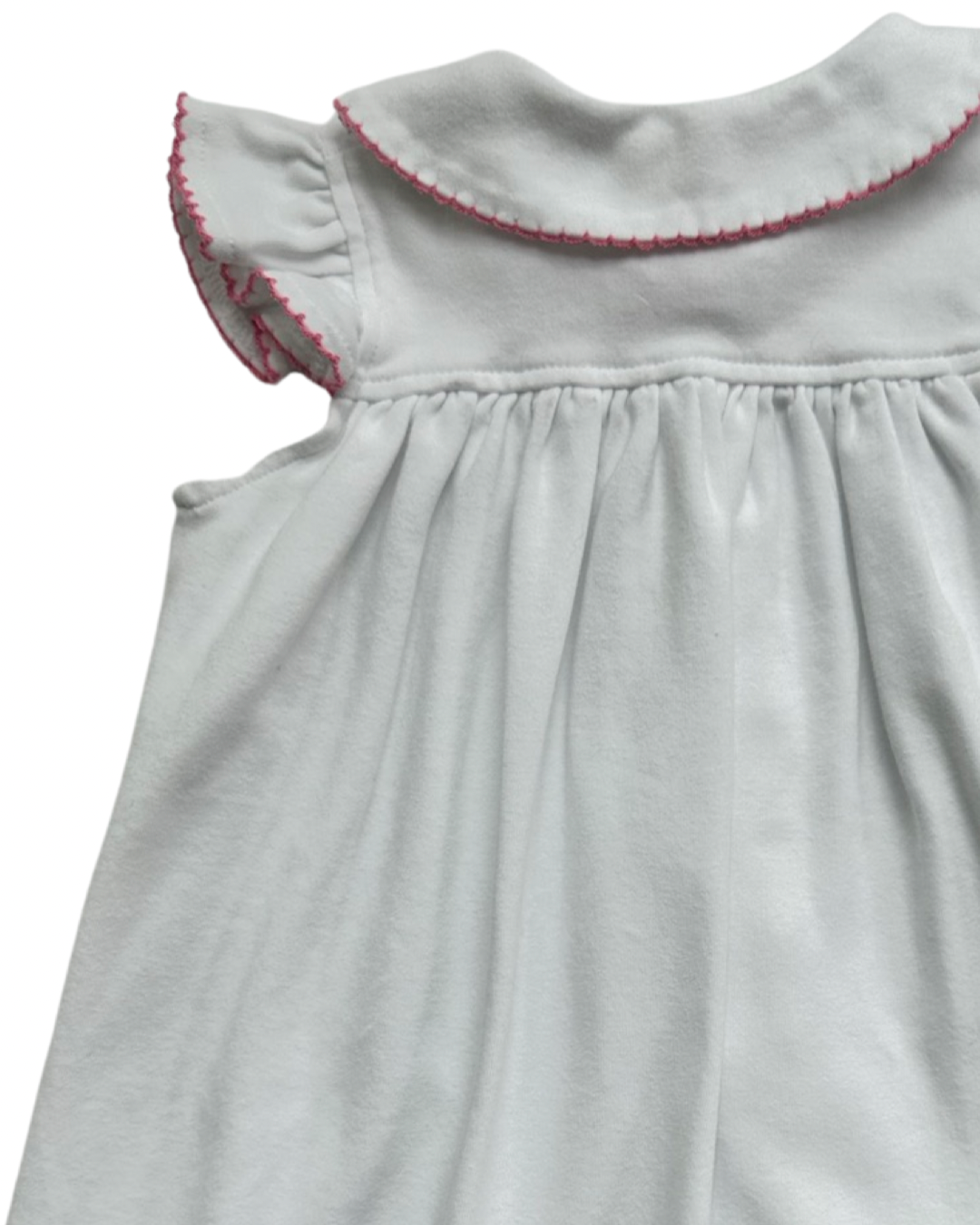 6M Baby Girl Shrimp & Grits White Dress w/ Pink Rosettes