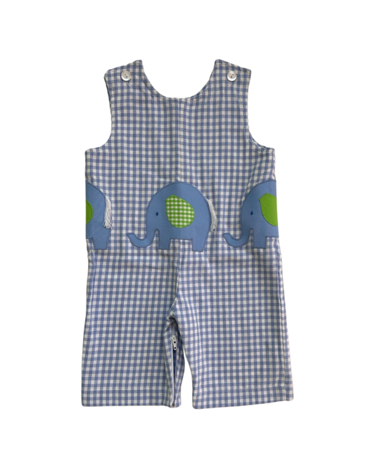 6M Baby Boy Blue Gingham Funtasia Too! Boutique Elephant Longall