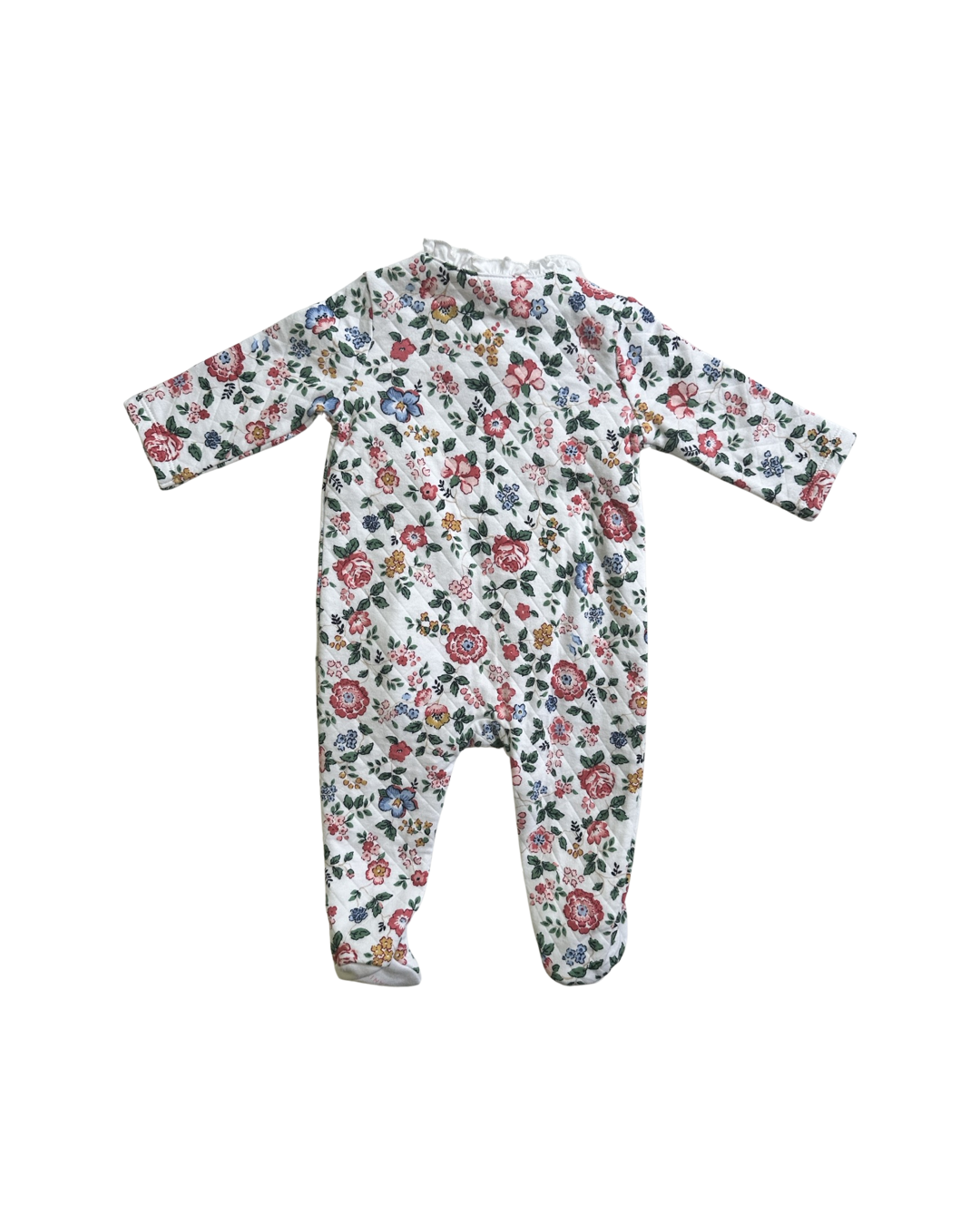 3-6M Janie & Jack Floral Quilted Footed 1 Piece Sleeper