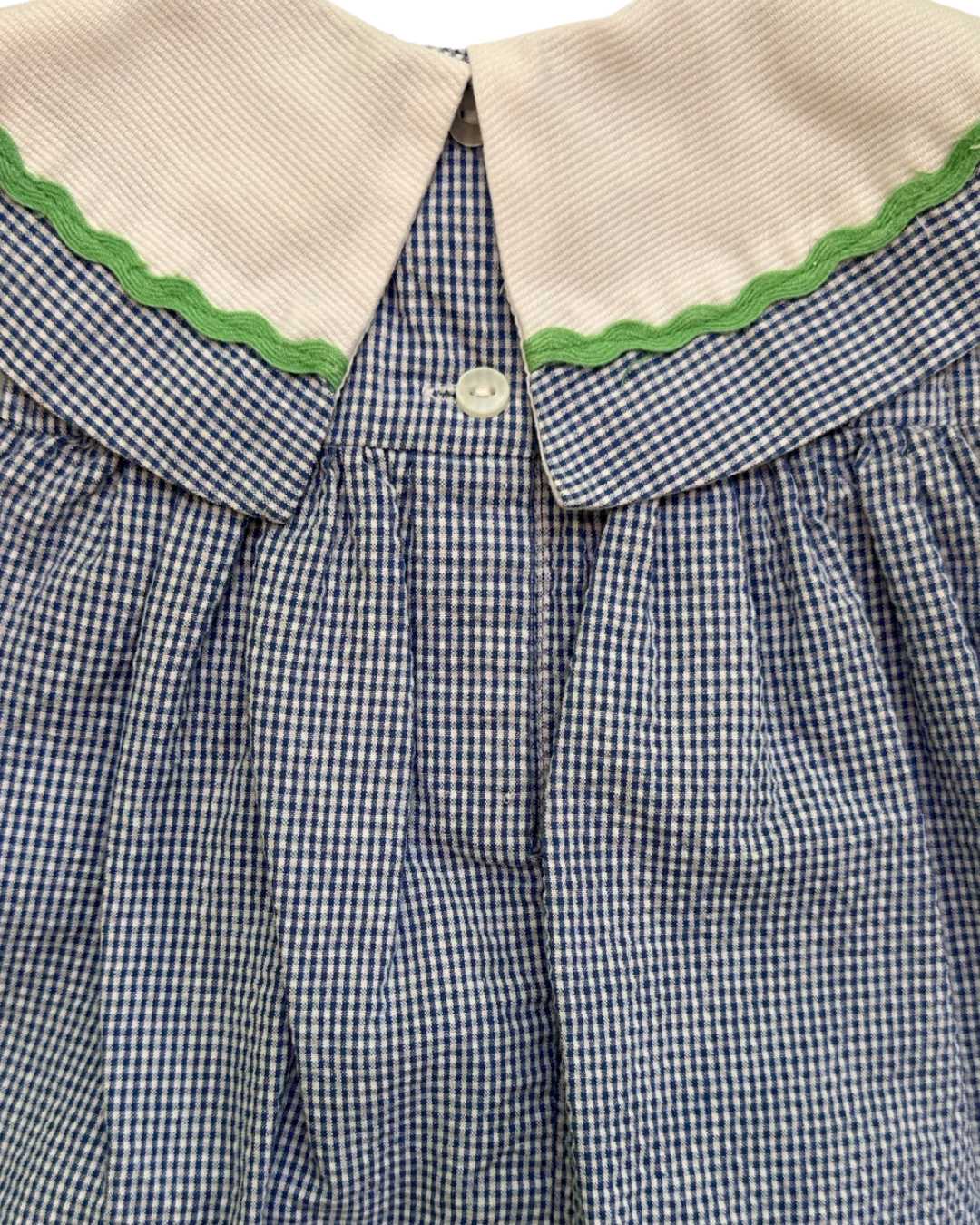 6-9M Baby Girl Blue Butterfly Seersucker Dress with Matching Bloomers