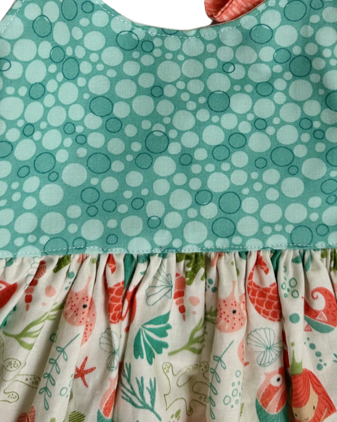 12M-18M Baby Girl Boutique Mermaid Sea Teal / Coral Dress