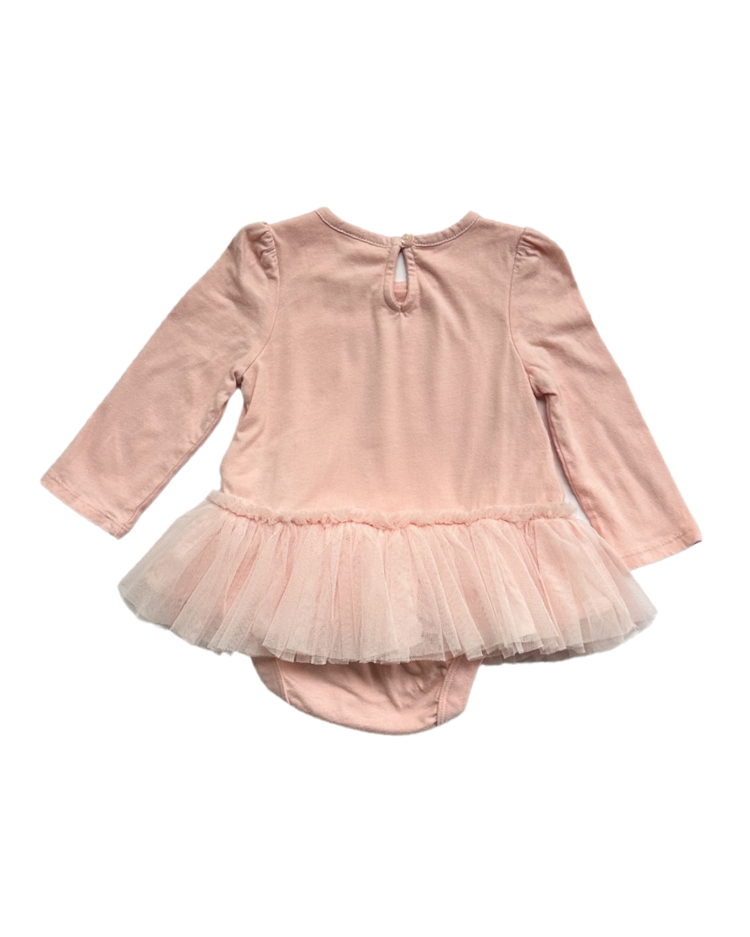 6-12M Baby Girl Baby Gap Pink Ballerina Tutu Long Sleeve Onesie Dress