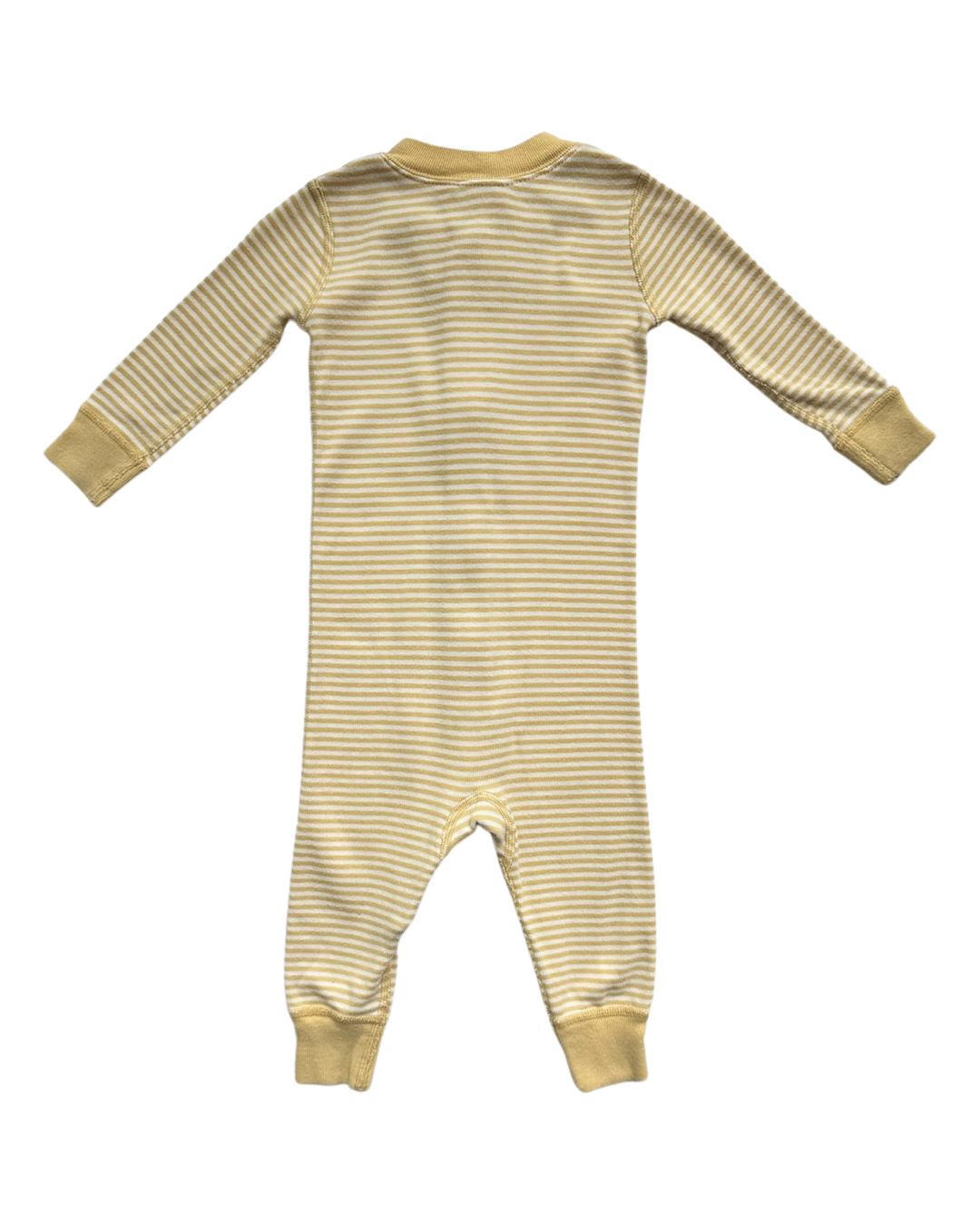 12M-18M Baby Boy MariGold Yellow Striped Hanna Andersson Sleeper PJs