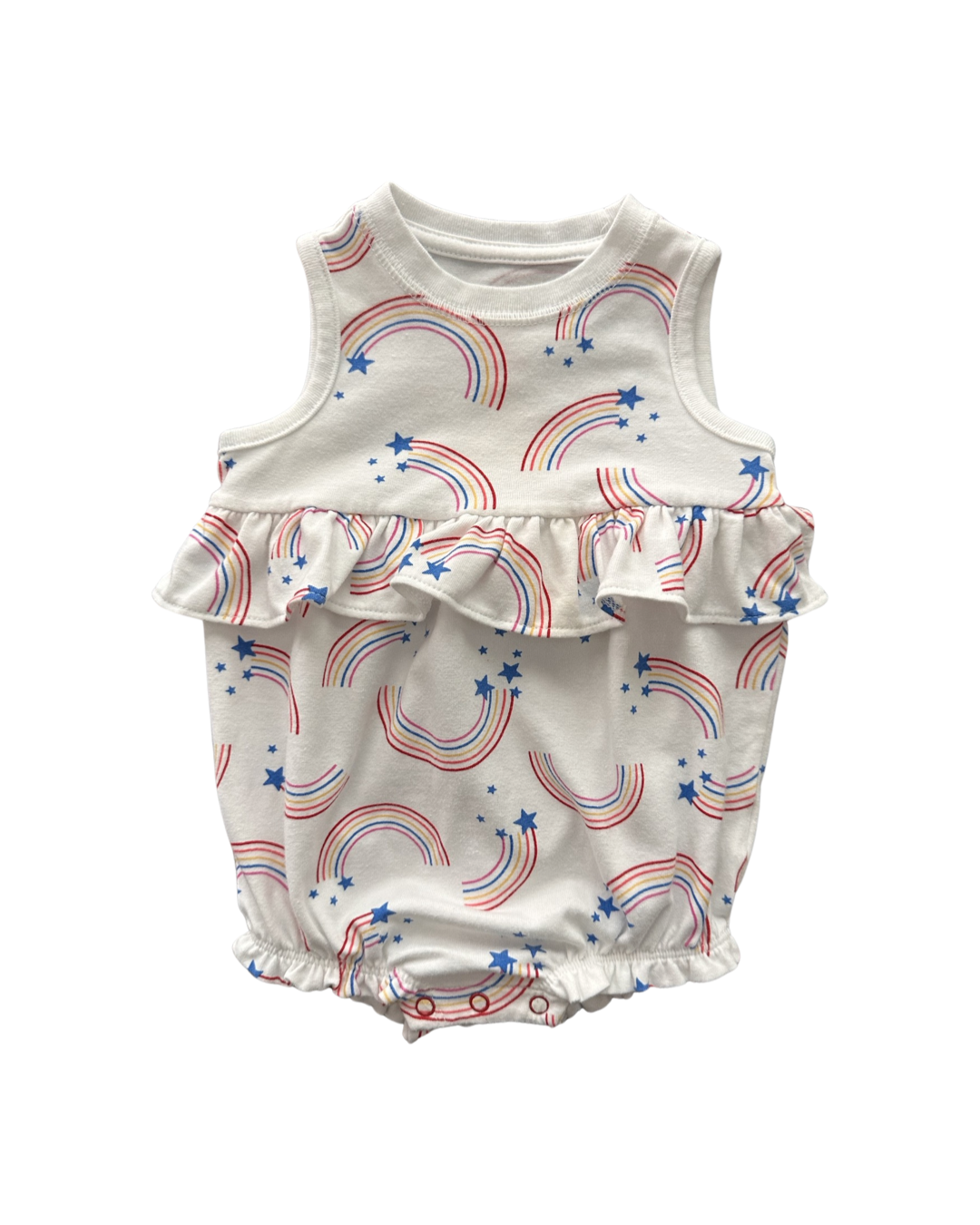 3-6M Baby Girl Cat & Jack Patriotic Rainbow Bubble