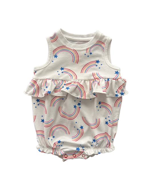 3-6M Baby Girl Cat & Jack Patriotic Rainbow Bubble