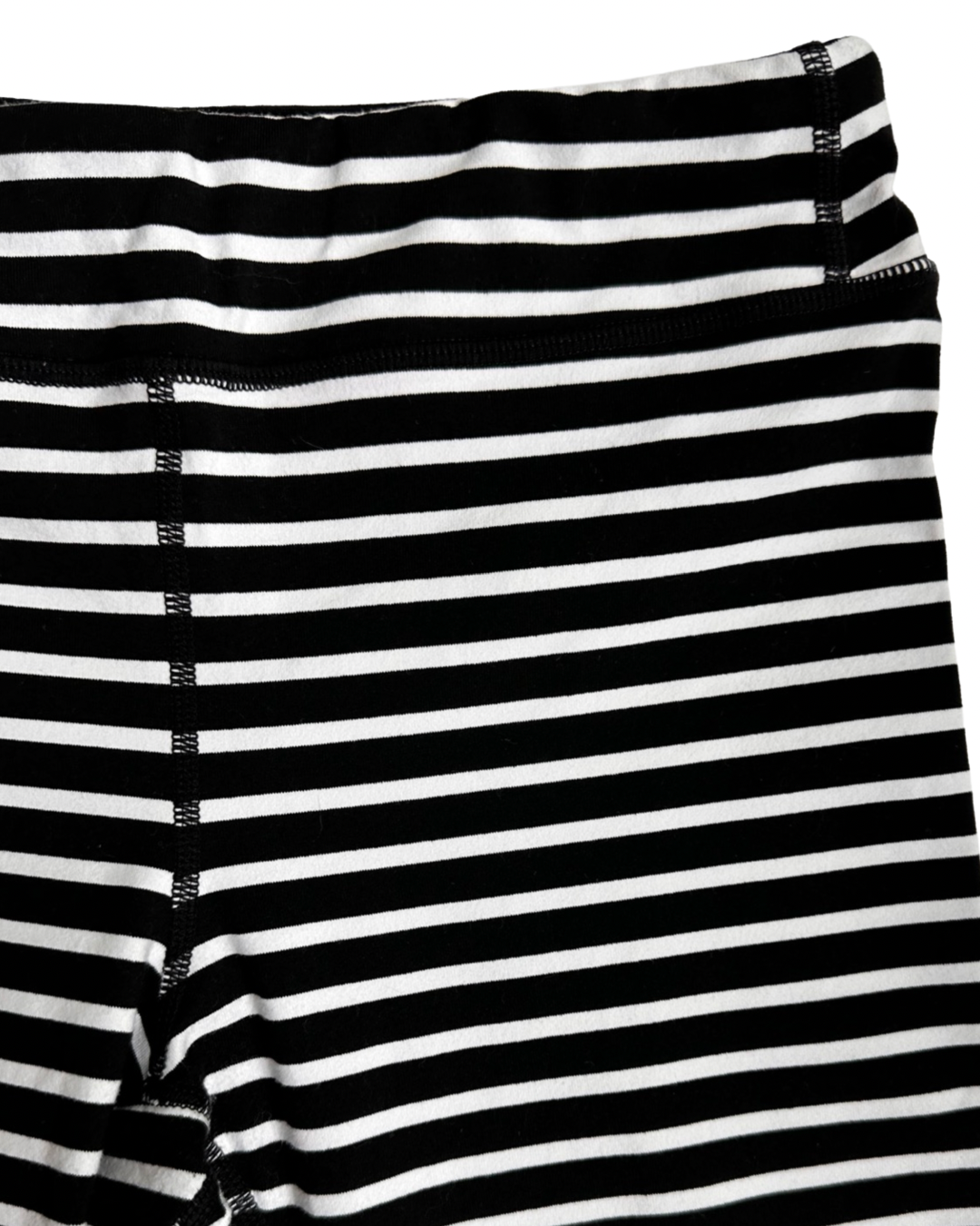 Youth Girls Size 12 Black and White Striped Athleta Girl Athletic Crop Leggings