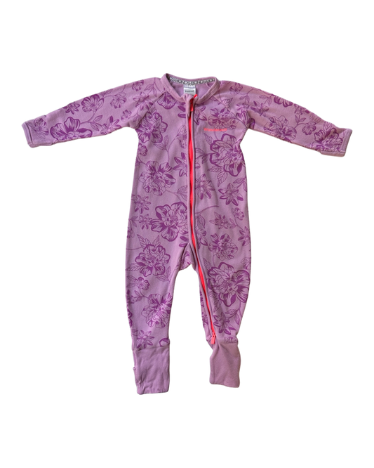 6-12M Baby Girl Size 0 Purple Floral Bonds Wondersuit