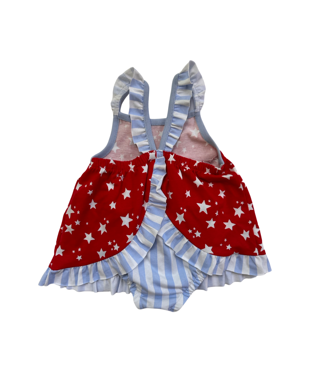 12M Baby Girl Born to Sparkle Patriotic Cat & Jack Dress and Bubble Set