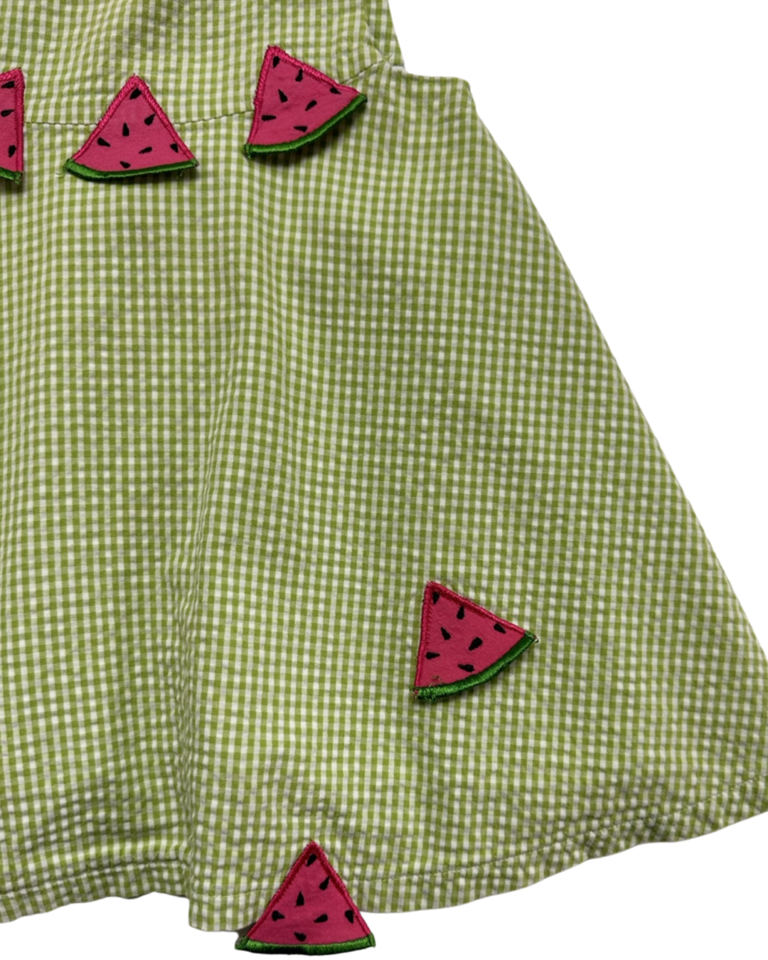2T Toddler Girl Baby Crew Green Gingham Watermelon Dress