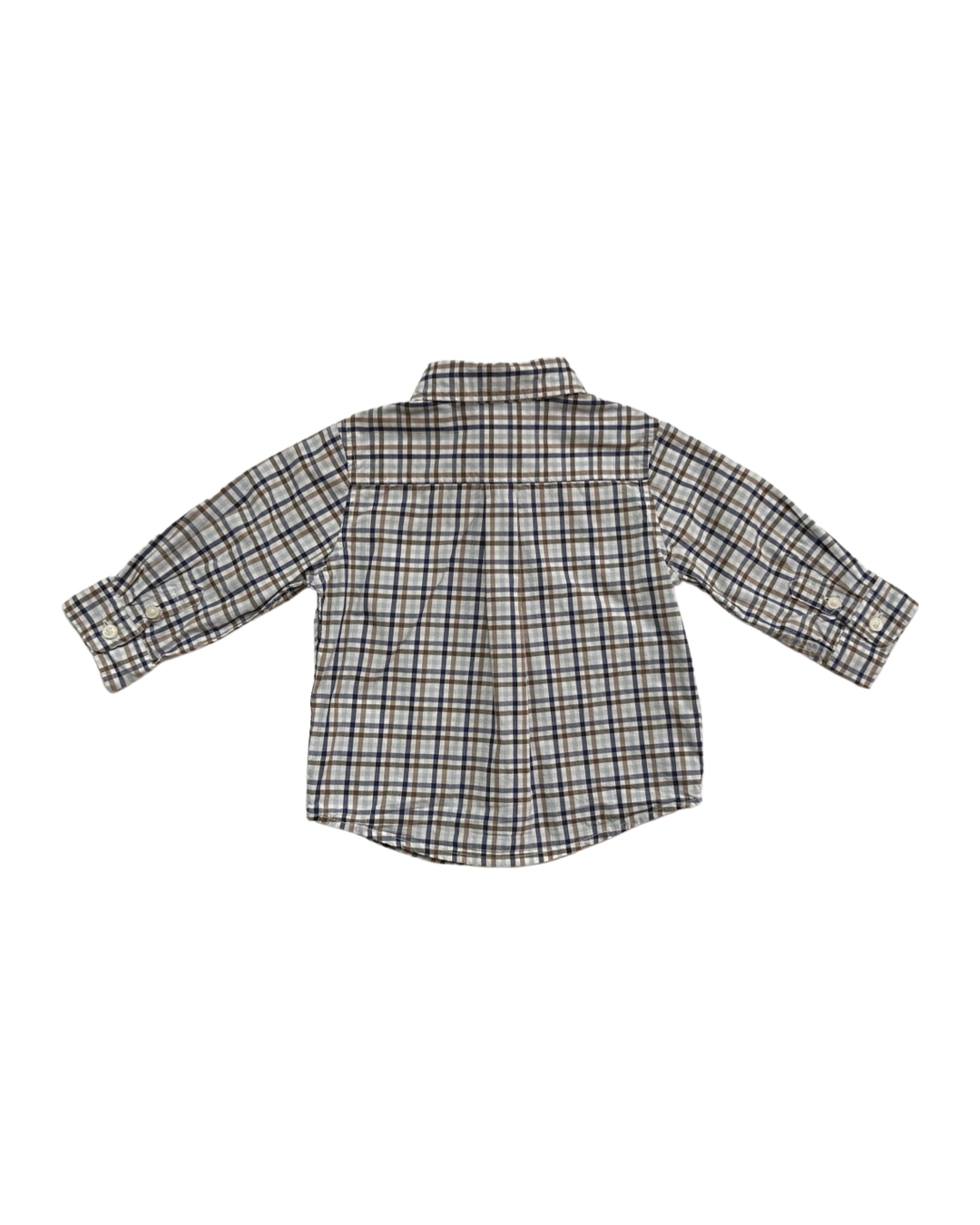 6-12M Baby Boy Janie & Jack Plaid Long Sleeve Button Up Top