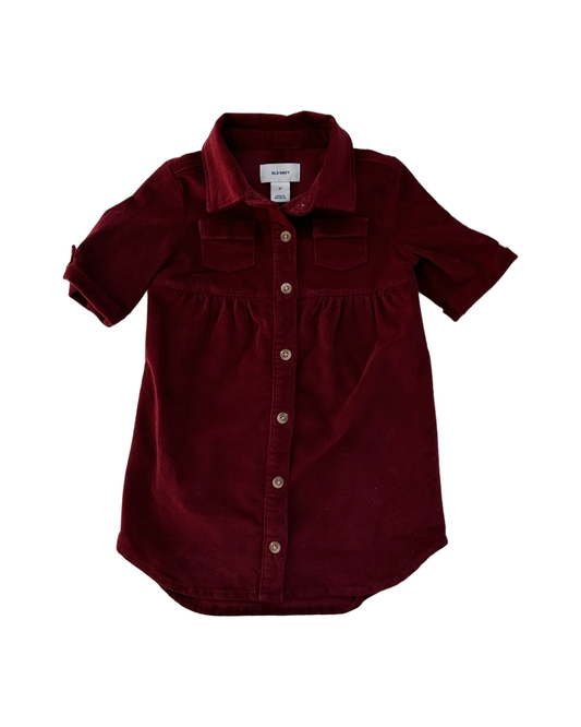 2T Toddler Girl Old Navy Maroon Fine Corduroy Dress
