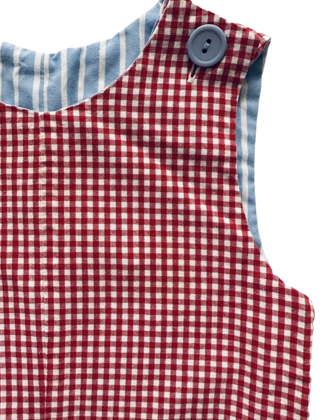 12M Baby Boy Kelly’s Kids Red Gingham Reversible Anchor Romper
