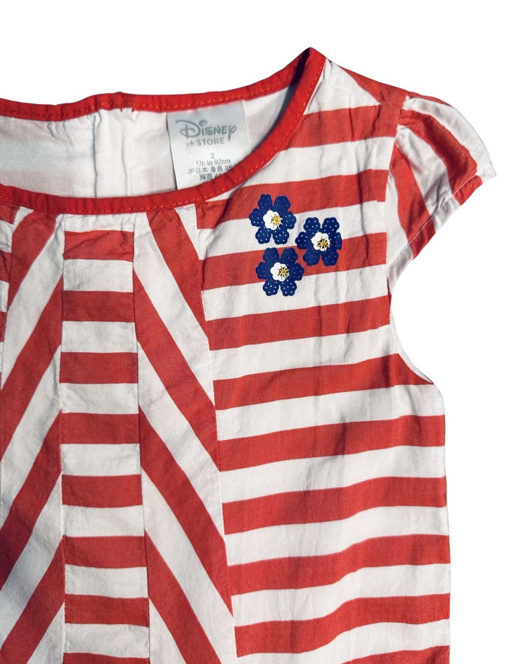 2T Toddler Girl Vintage Disney Store Red Striped Minnie Mouse Dress
