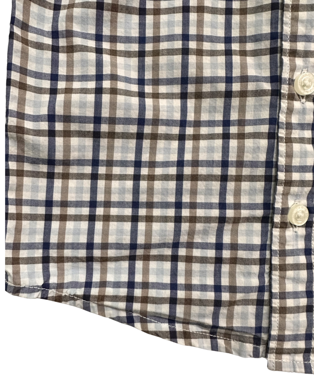 6-12M Baby Boy Janie & Jack Plaid Long Sleeve Button Up Top