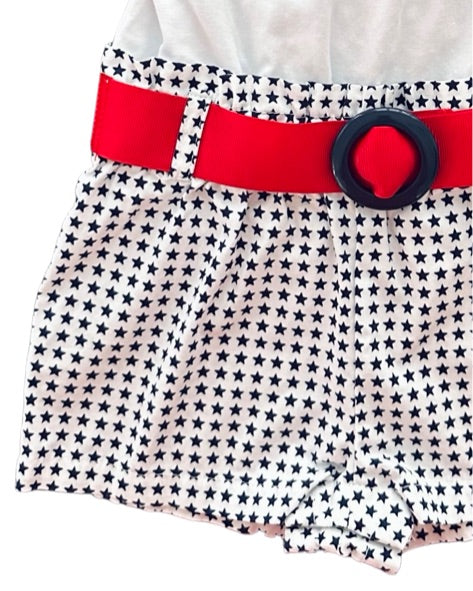 12M Baby Girl Savannah American Patriotic Romper