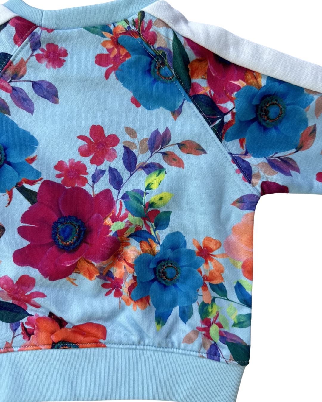 6-12M Baby Girl Size 0 Bonds Wondersuit Blue Floral Jogger Set Sweatshirt & Joggers