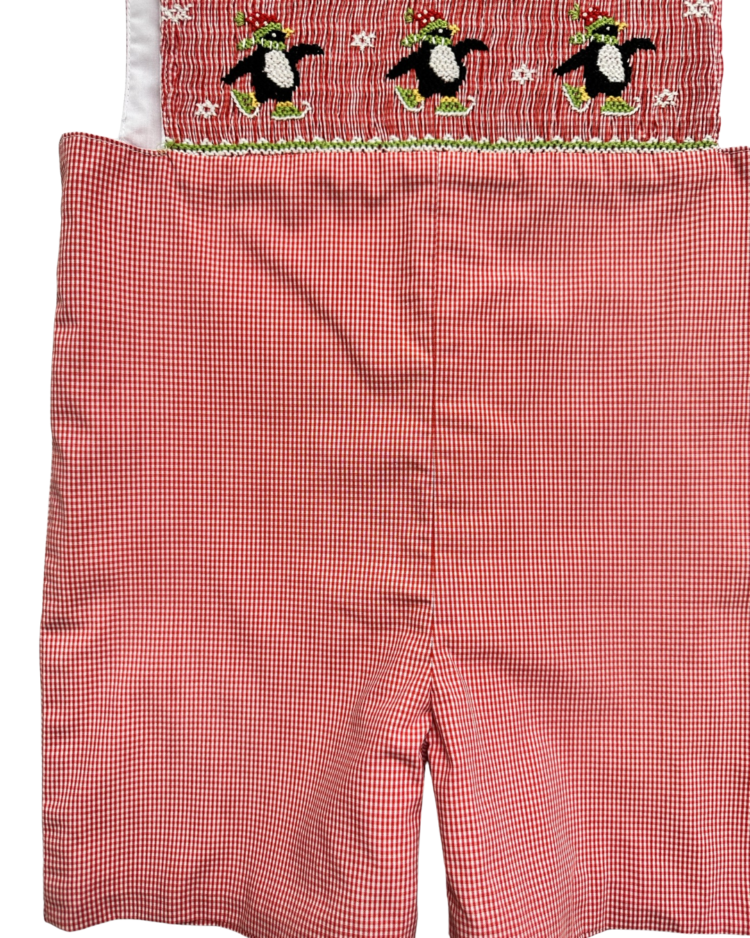 2T Toddler Boy Orient Express Red Smocked Penguin Shortall