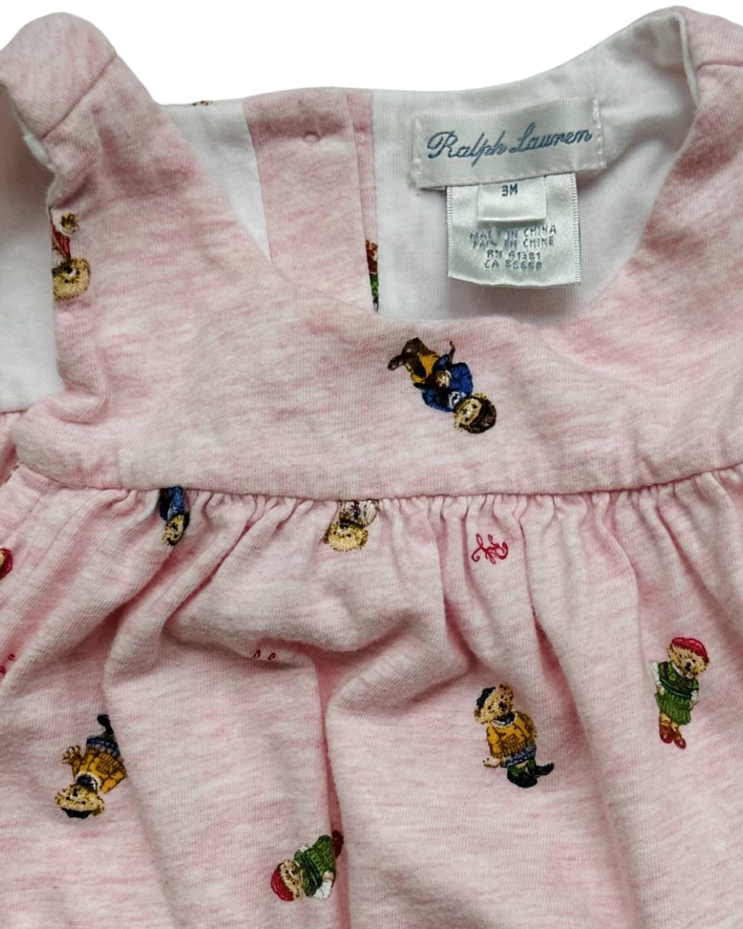 3M Baby Girl Polo Ralph Lauren Bear Onesie Romper
