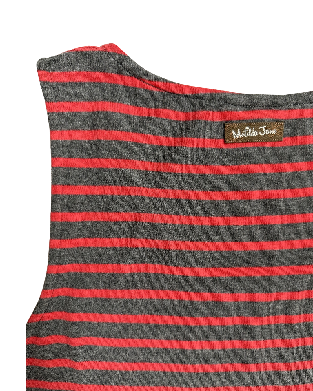 Women’s Size Large Matilda Jane ‘Twas the Night Grey & Red Striped Tulle Dress