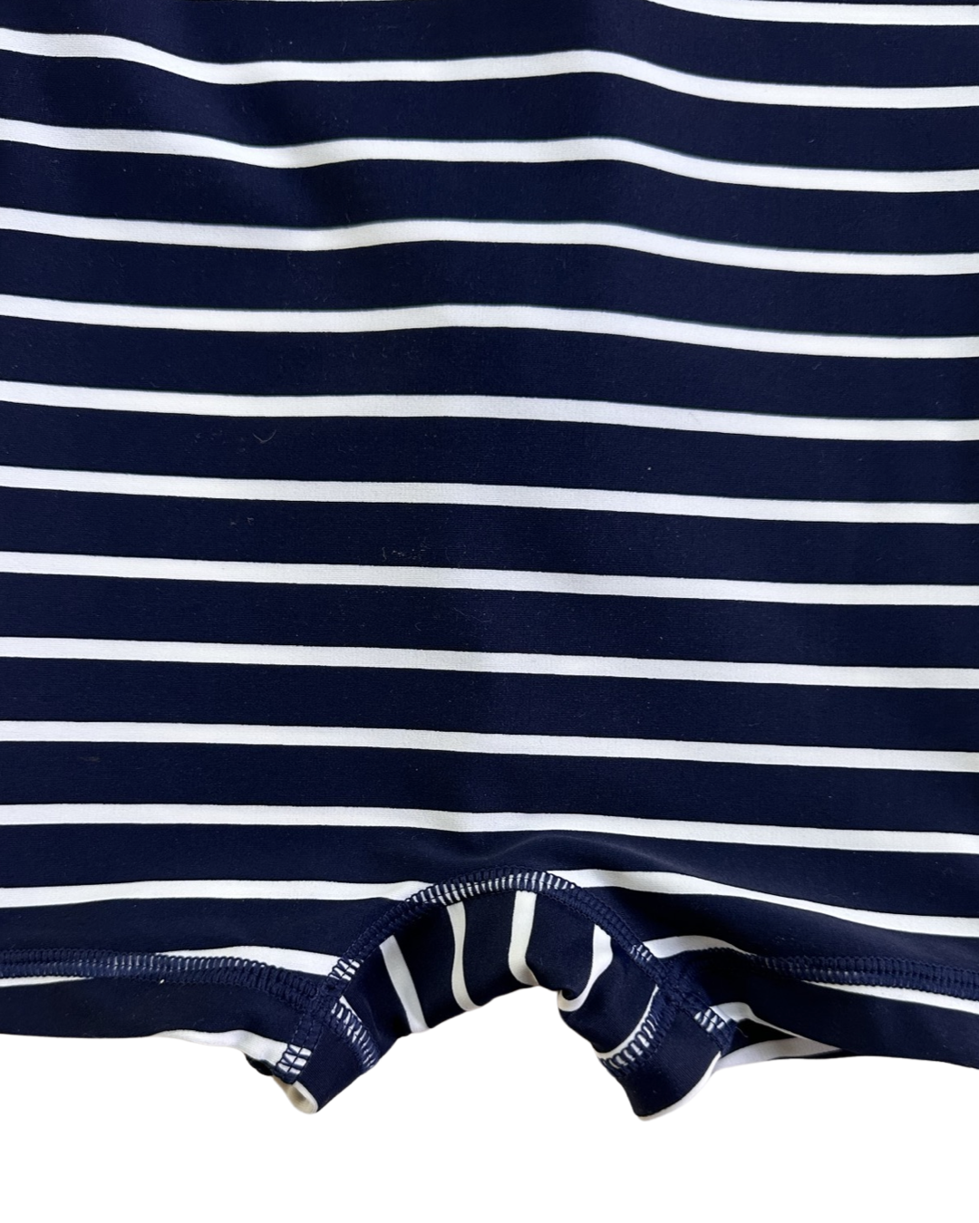 6M-12M Baby Boy Hanna Andersson Navy / White Striped RashGuard Swim Suit & Matching Sun Hat