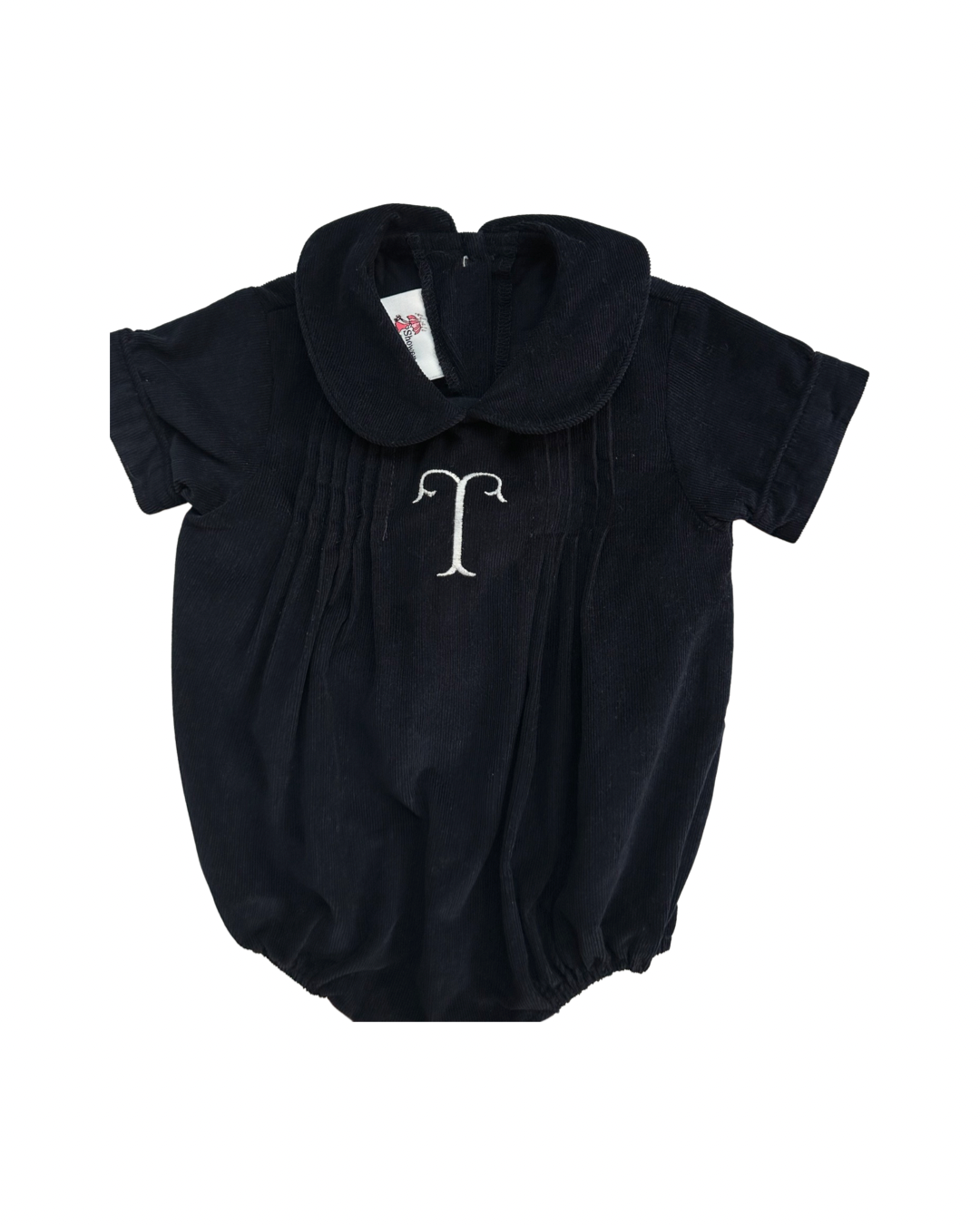 3M Baby Boy Classic Navy Boutique Corduroy Bubble Monogrammed with “T”